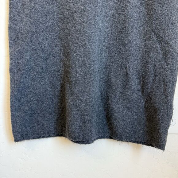 Zara Charcoal Gray Fleece Maxi Sweater Dress Size L Lagenlook Old Money Preppy - Picture 3 of 11